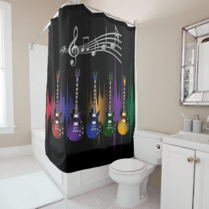 Colourful Music Guitars Shower Curtain