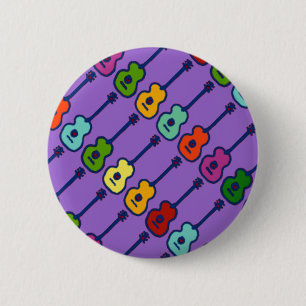colourful music instruments 6 cm round badge