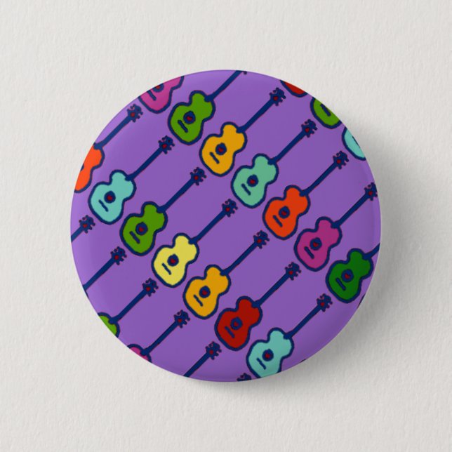 colourful music instruments 6 cm round badge (Front)