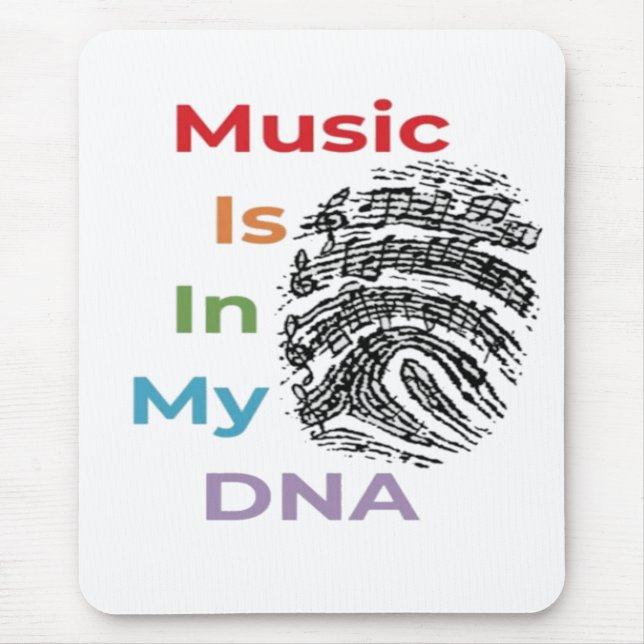 Colourful Music Is In My DNA Musician Music Notes Mouse Pad (Front)