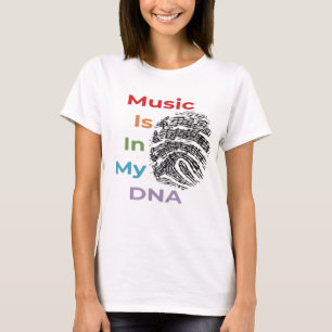 Colourful Music Is In My DNA Musician Music Notes  T-Shirt