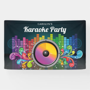 Colourful Music Karaoke Birthday Party Banner
