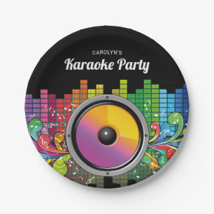 Colourful Music Karaoke Birthday Party Paper Plate