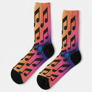 Colourful Music Note Crew Socks