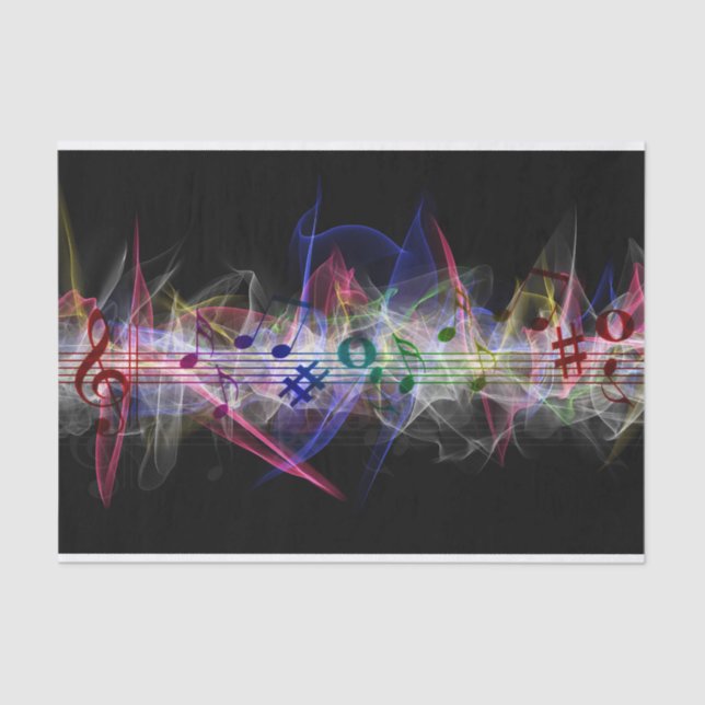 Colourful Music Note Musically Tissue Paper (Front)
