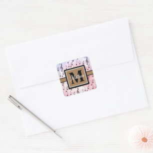 Colourful Music note Musician Monogram Square Sticker