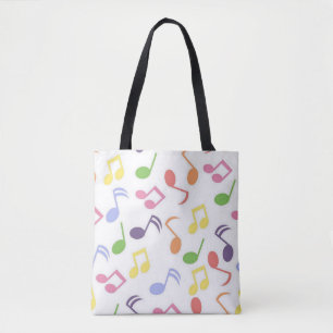 colourful music note musician musical  tote bag