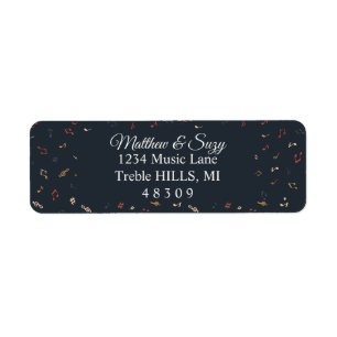 Colourful Music note Musician  Return Address Label