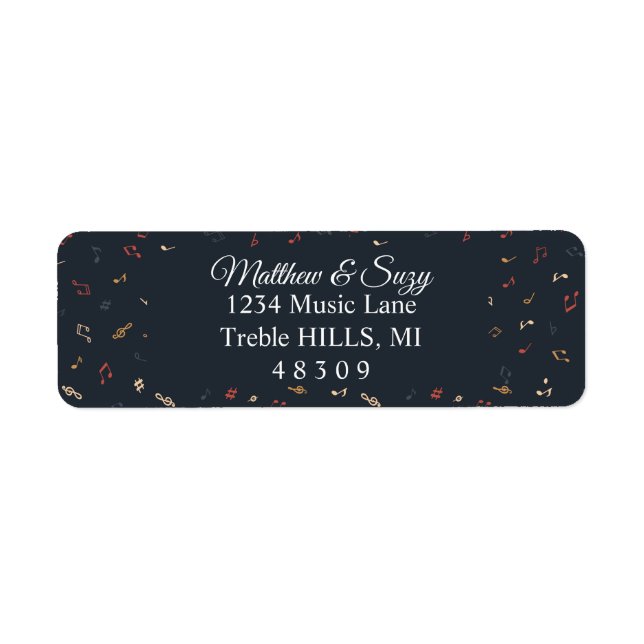 Colourful Music note Musician  Return Address Label (Front)
