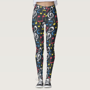 Colourful music note Pattern musician musical  Leggings