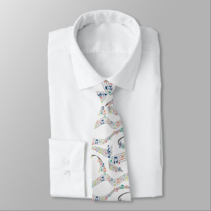 Colourful music note Pattern musician musical Tie