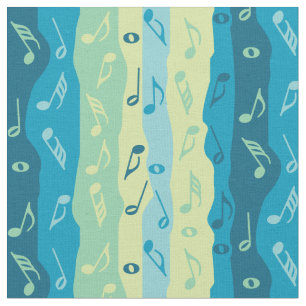 Colourful Music Note Stripes Fabric