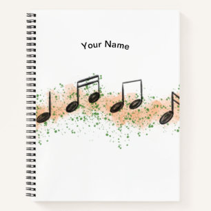 Colourful Music Notes Abstract Art Notebook