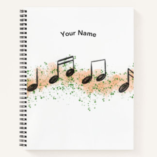 Colourful Music Notes Abstract Art Notebook