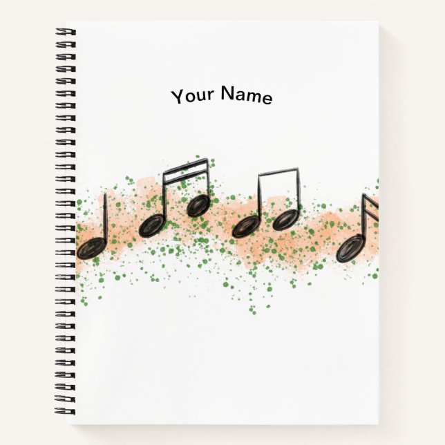 Colourful Music Notes Abstract Art Notebook (Front)