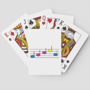 Colourful Music Notes Bright Musical Design Playing Cards