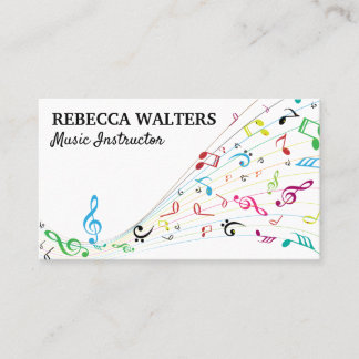 Colourful Music Notes Business Card
