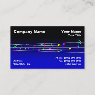 Colourful Music Notes Business Card