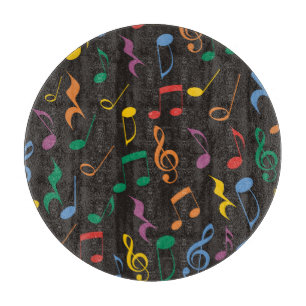 Colourful Music Notes Cutting Board