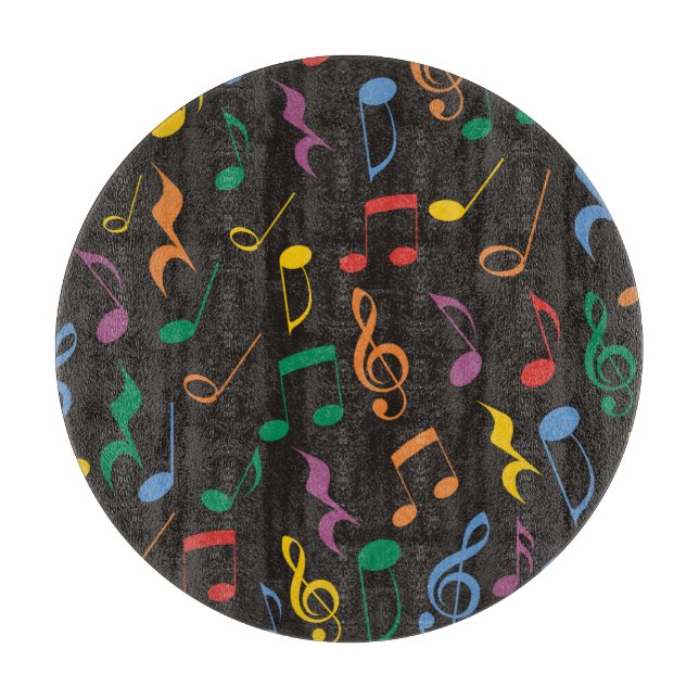 Colourful Music Notes Cutting Board (Front)