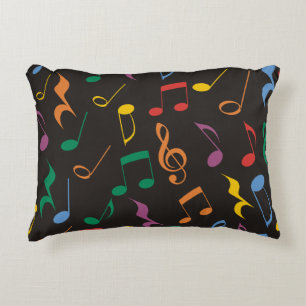 Colourful Music Notes Decorative Cushion