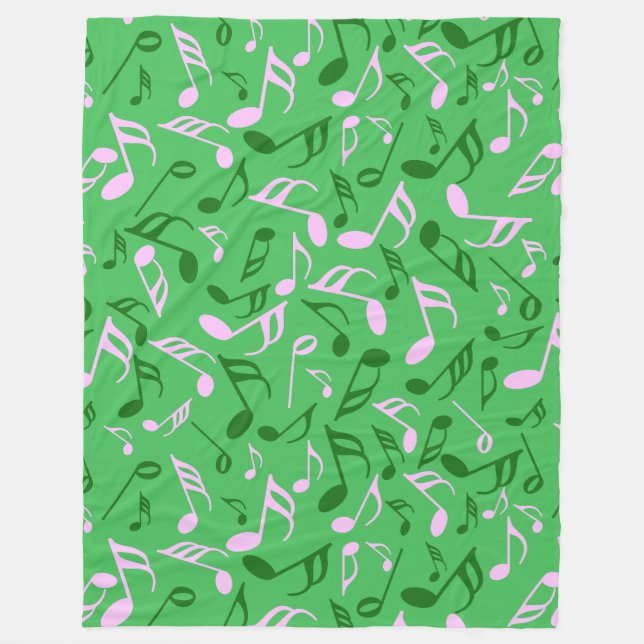 Colourful Music Notes Fleece Blanket (Front)