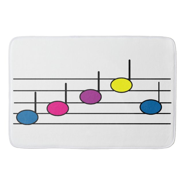 Colourful Music Notes Modern Pattern  Bath Mat (Front)