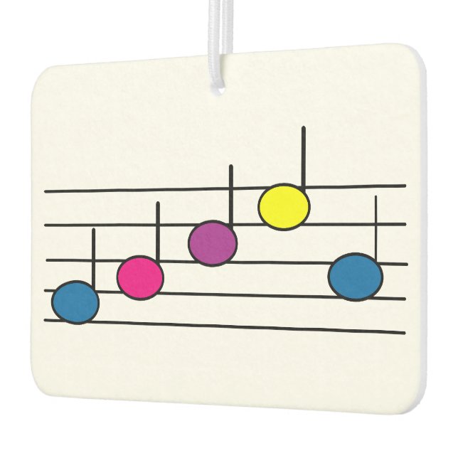 Colourful Music Notes Music Lover Pattern  Car Air Freshener (Left)