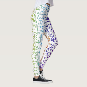 Colourful Music Notes Musicians Music Lovers Leggings