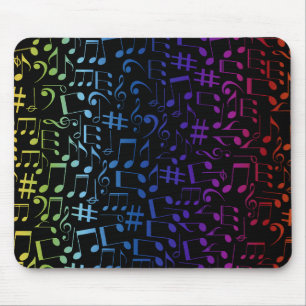 Colourful Music Notes Musicians Music Lovers Mouse Pad