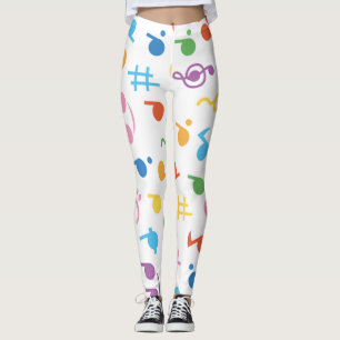 Colourful Music Notes pattern Leggings