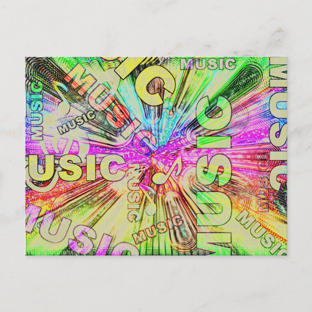 Colourful Music Notes Postcard (Front)