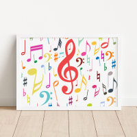 Colourful Music Notes Poster