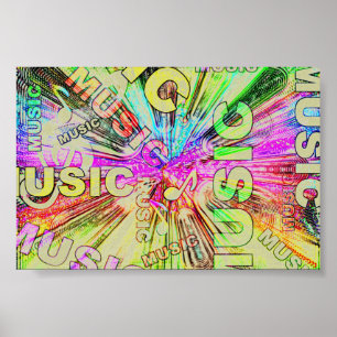 Colourful Music Notes Poster