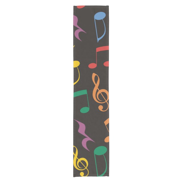 Colourful Music Notes Short Table Runner (Front)