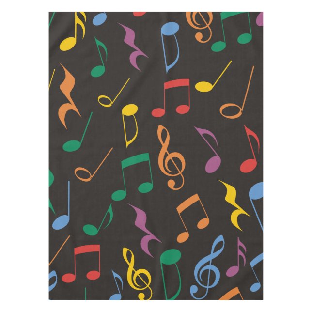Colourful Music Notes Tablecloth (Front)
