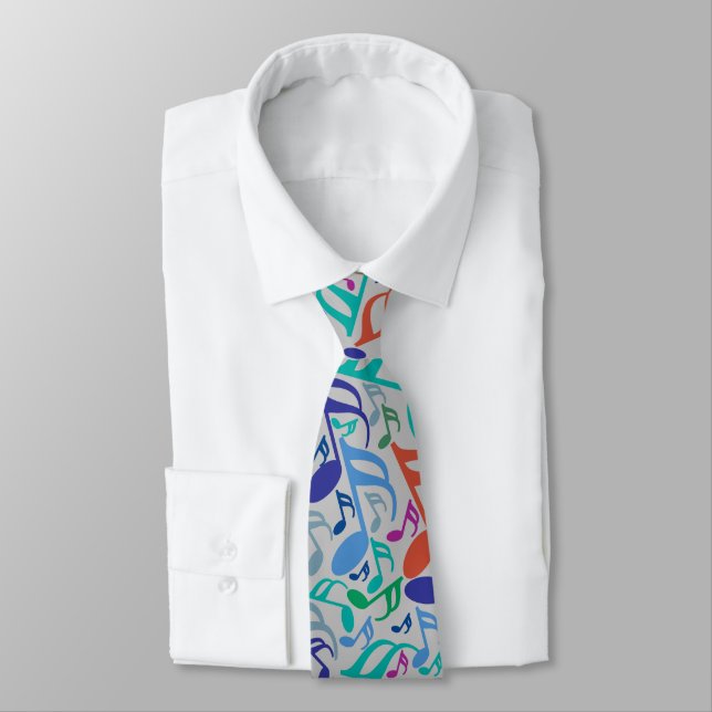 Colourful Music Notes Tie (Tied)