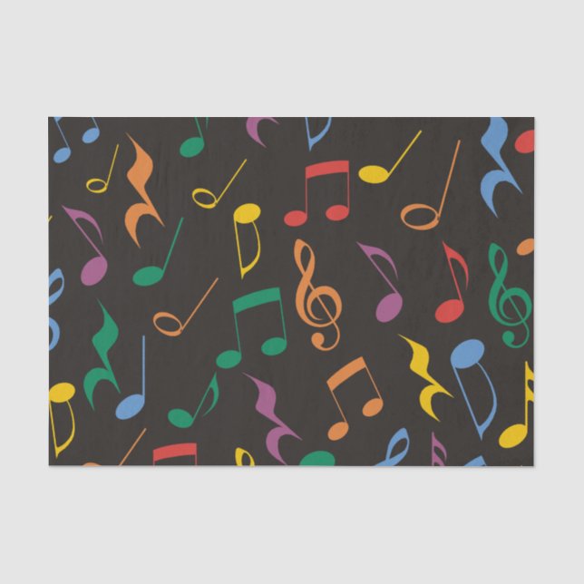 Colourful Music Notes Tissue Paper (Front)