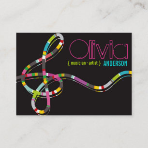 Colourful Music Notes Treble String Artist Art Business Card