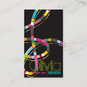 Colourful Music Notes Treble String Artist Art Business Card