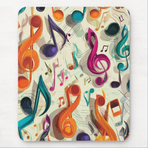 Colourful Music Pattern Mouse Pad