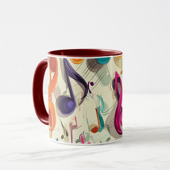 Colourful Music Pattern Mug (Front Left)