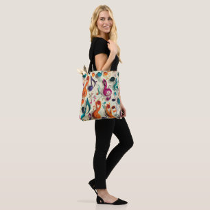 Colourful Music Pattern Tote Bag