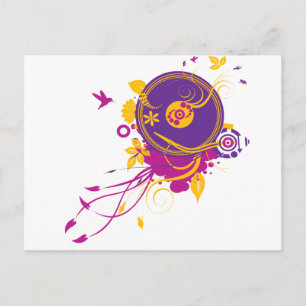 Colourful Music Postcard