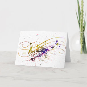 Colourful music splatter card