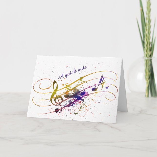 Colourful music splatter card (Front)