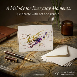Colourful music splatter card