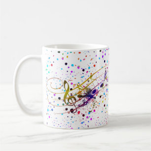 Colourful music splatter coffee mug