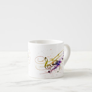Colourful music splatter espresso cup