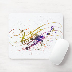Colourful music splatter mouse pad